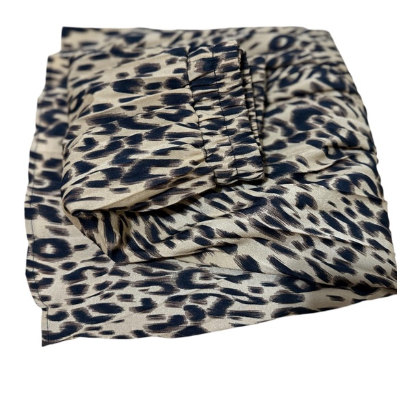 Women’s Chartou Chic Elastic High Waisted A Line Leopard Print Pleated Shirring - Picture 9 of 14